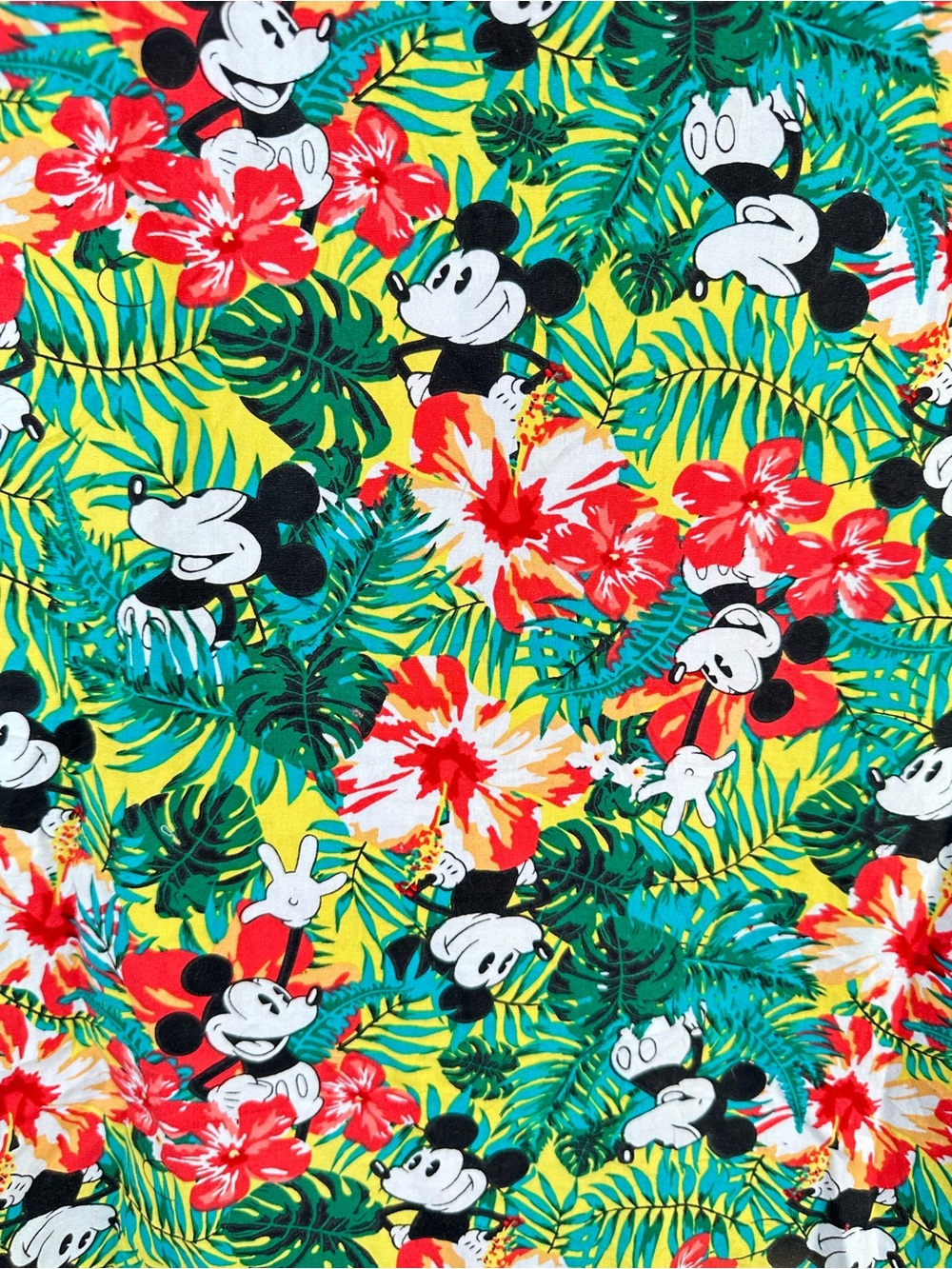 Disney Mickey Mouse Tropical Hawaiian Shirt XL Cotton Button Up Resort Vacation - Picture 16 of 16